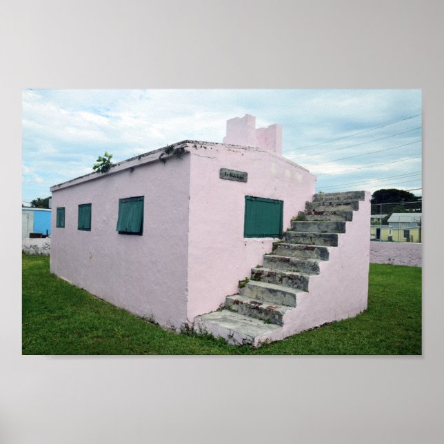 Rosa Bahamas Jail, Grönt Turtle Cay Poster (Framsidan)
