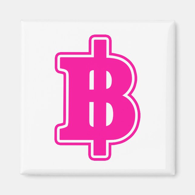 ROSA BAHT SIGN ฿ Thai Money Currency ฿ Magnet (Framsidan)