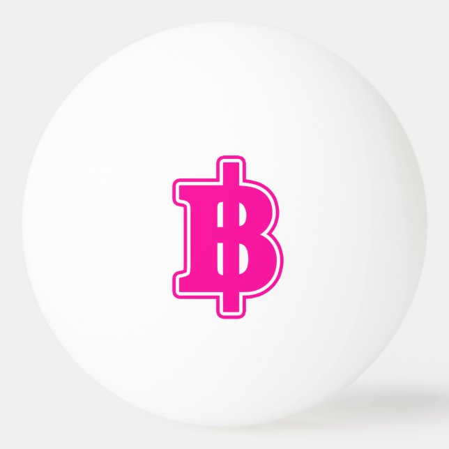 ROSA BAHT SIGN ฿ Thai Money Currency ฿ Pingisboll (Framsidan)