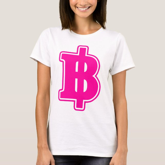 ROSA BAHT SIGN ฿ Thai Money Currency ฿ Tee (Framsida)