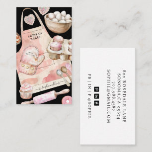 Rosa Baker Watercolor Kitchen-artiklar Visitkort