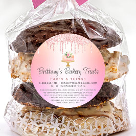 Rosa Bakery Cake Glitter Rainbow Ombre Legal Runt Klistermärke