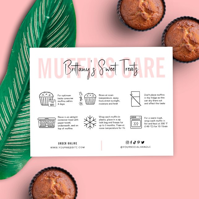 Rosa Bakery med handbok för handbok för muffins Tack Kort (Skapare uppladdad)