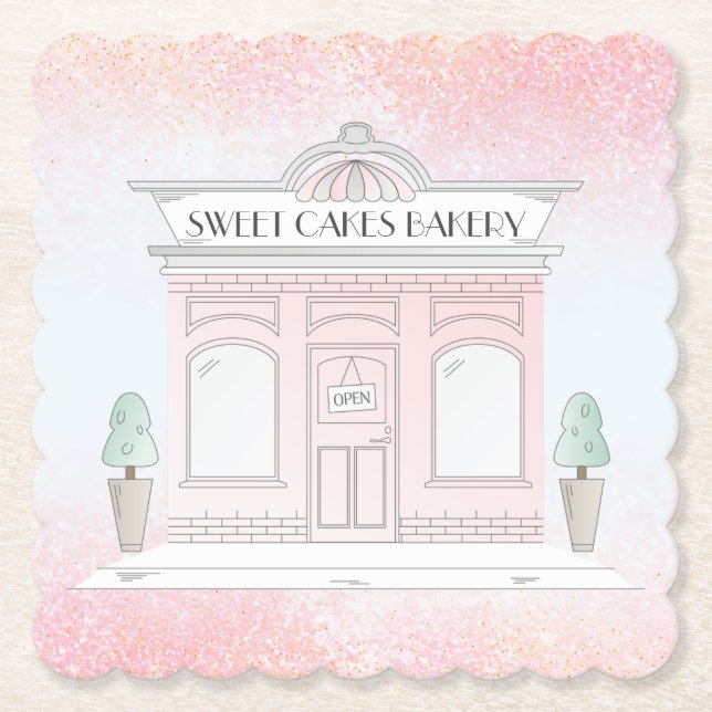 Rosa Bakery Shop Illustration Underlägg (Framsida)