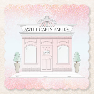 Rosa Bakery Shop Illustration Underlägg Papper