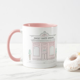 Rosa Bakery Shop Mugg   Storefront Illustration