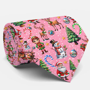 Rosa bakgrund jul dekorativt mönster slips