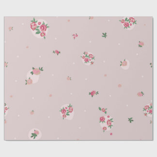 Rosa bakgrund och små rosor presentpapper