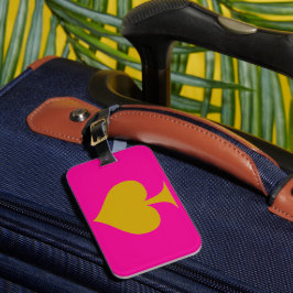 Rosa bakgrundsdesign och guldspade bagagebricka