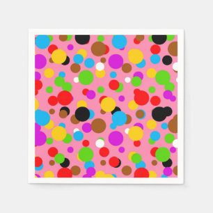 Rosa Bakgrundsfärgad Polka dots Pappersservett