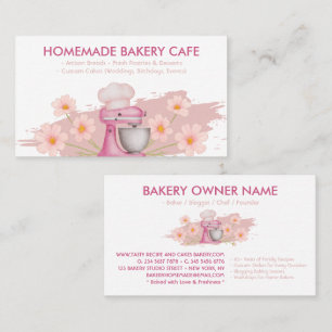 Rosa Baking Utensils Bakery Baker Visitkort