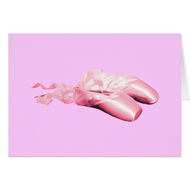 Rosa balett skor hälsningskort (Framsidan Horizontal)