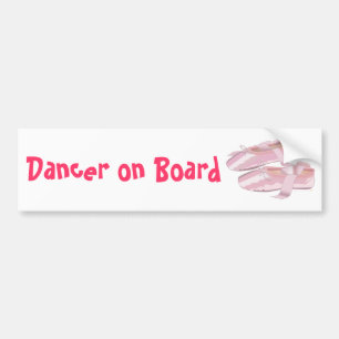 Rosa balett skor slippers dansare ombord bildekal