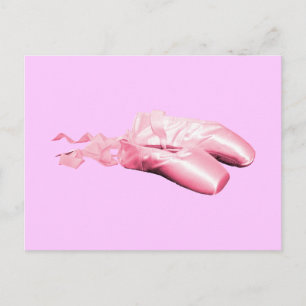Rosa balett skor vykort