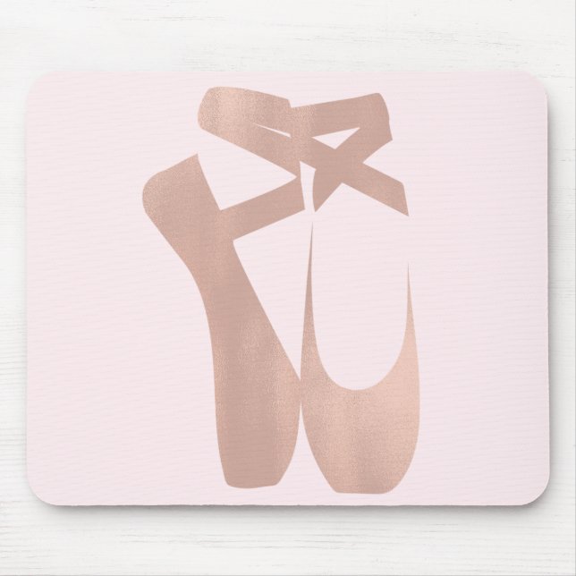 Rosa balett slippers ballerina ros Personlig Musmatta (Framsidan)