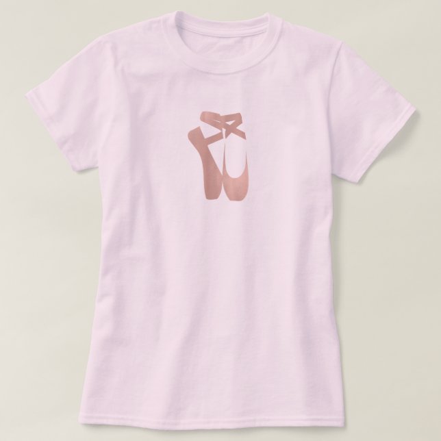 Rosa balett slippers ballerina roséguld sovrum t-shirt (Design framsida)