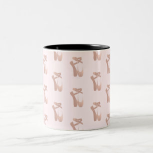 Rosa balett slippers ballerina roséguld Två-Tonad mugg