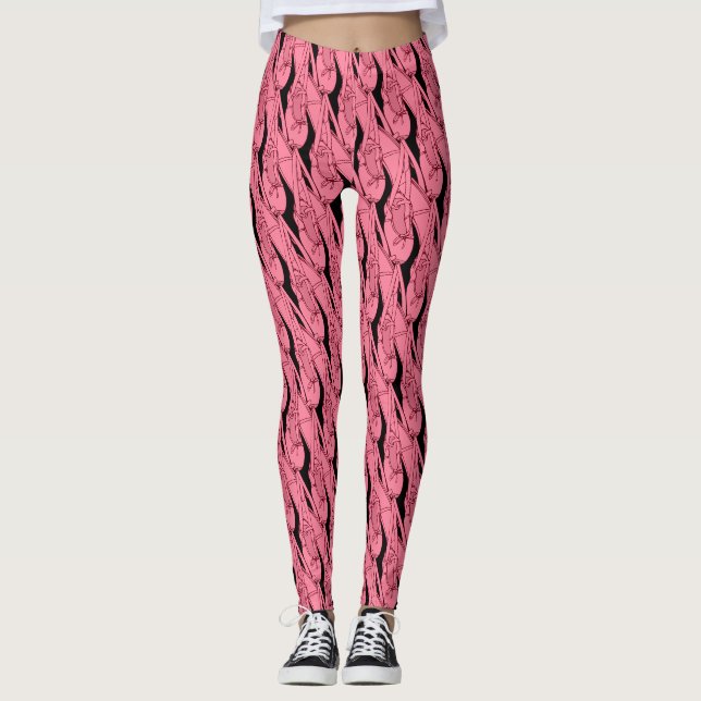 Rosa balettklänning mönster #1 leggings (Framsida)