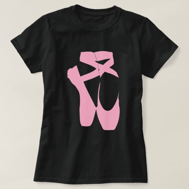 Rosa baletttofflorT-tröja T-shirt (Design framsida)