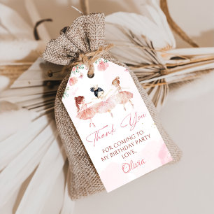Rosa Ballerina Ballet Birthday Gift Märkre Presentetikett