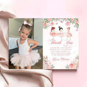 Rosa Ballerina Ballet Birthday Photo Tack Kort