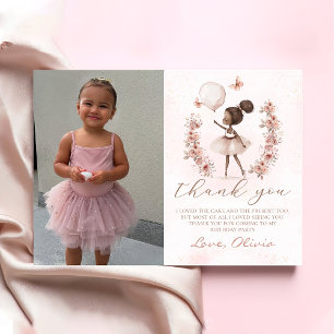 Rosa Ballerina Ballet Birthday Photo Tack Kort