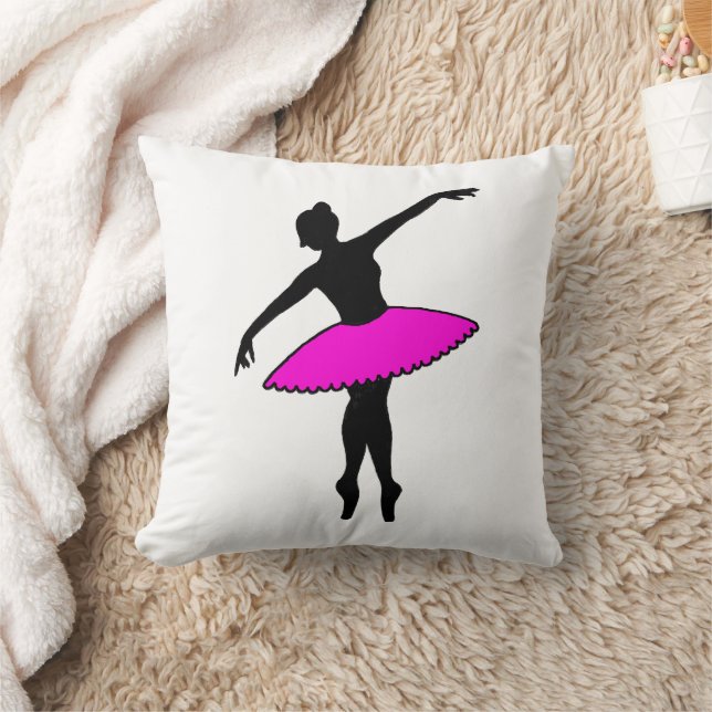 Rosa Ballerina Ballet Dancer Tutu Dance Teacher Kudde (Filt)