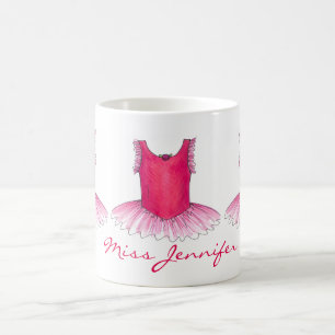 Rosa Ballerina Ballet skäl Dance Teacher Tutu Kaffemugg