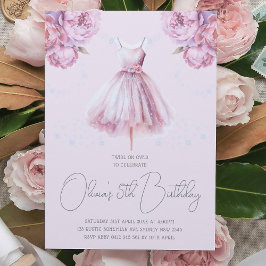 Rosa Ballerina Birthday Inbjudningar
