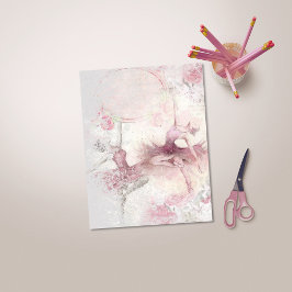 Rosa Ballerina Blommigt Scrapbook Papper