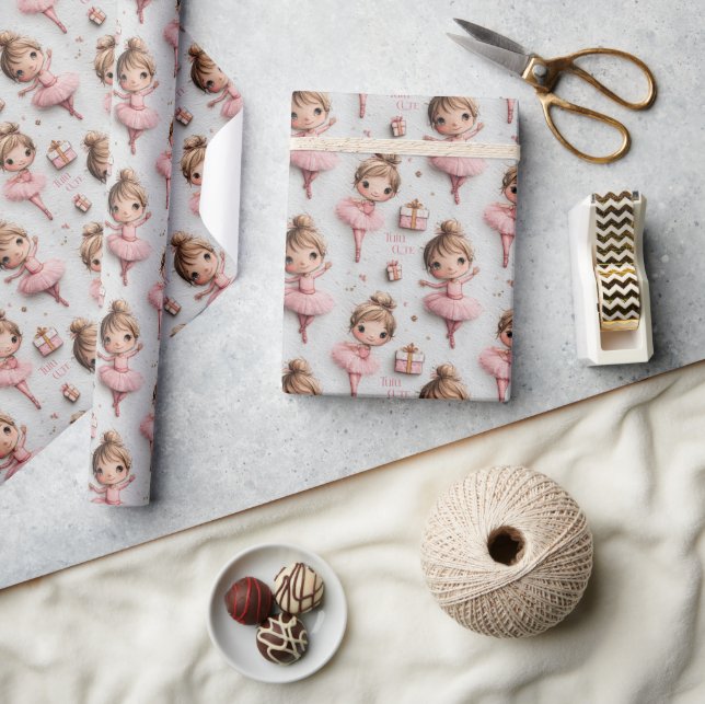 Rosa ballerina dröm med tutus presentpapper (Hantverk)