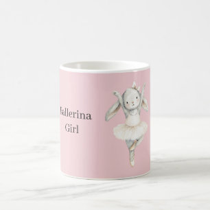 Rosa ballerina flicka kanin i tutu kaffemugg