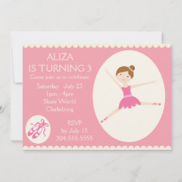 Rosa Ballerina Födelsedagsfest Inbjudningar