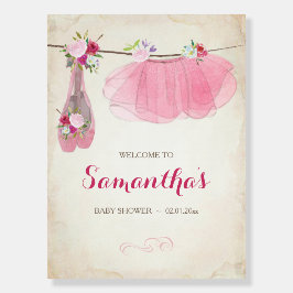 Rosa Ballerina Girl Baby Shower Välkomstskylt