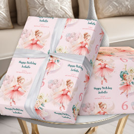 Rosa Ballerina Girl Birthday Blonde Custom Name Presentpapper