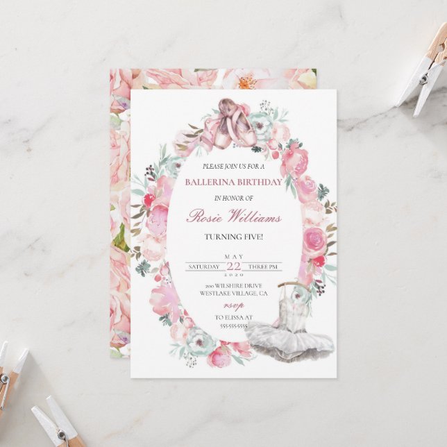 Rosa Ballerina Girl Birthday Investigation (Fram/Back In Situ)