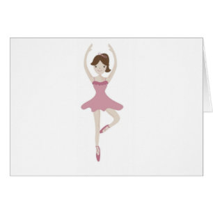Rosa Ballerina Girl Hälsningskort