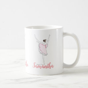 Rosa Ballerina Girl Personlig Kaffemugg