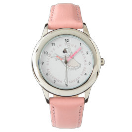 Rosa Ballerina Girl Personlig Namn Watch Armbandsur