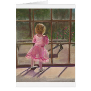 rosa ballerina hälsningskort