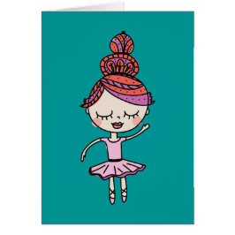 Rosa Ballerina Hälsningskort