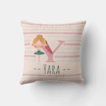 Rosa Ballerina Monogram Y – Personlig Konst