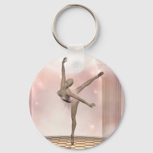 rosa ballerina nyckelring