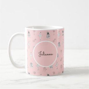 Rosa Ballerina och Flowers Kaffemugg