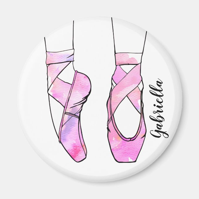Rosa Ballerina Personlig Ballet Magnet (Framsidan)