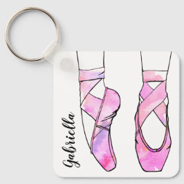 Rosa Ballerina Personlig Ballet Nyckelring