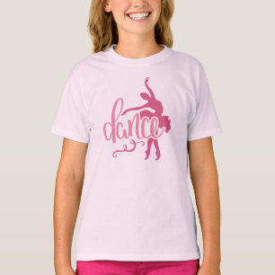 Rosa Ballerina Silhouette Ballet Dance  T Shirt