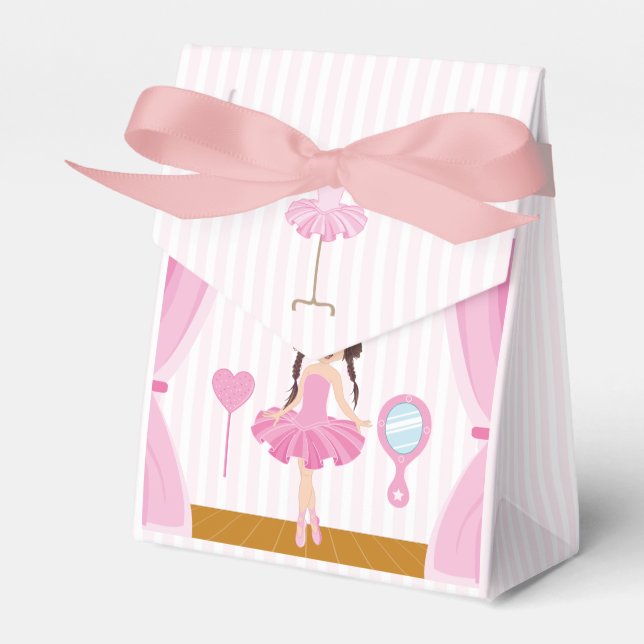 Rosa ballerina tema Födelsedagsfest Gäst Tack Presentaskar (Framsidan Sidan)