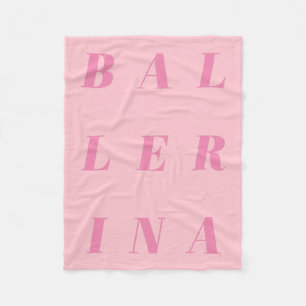 Rosa Ballerina Text Design för Balldtändare Fleecefilt