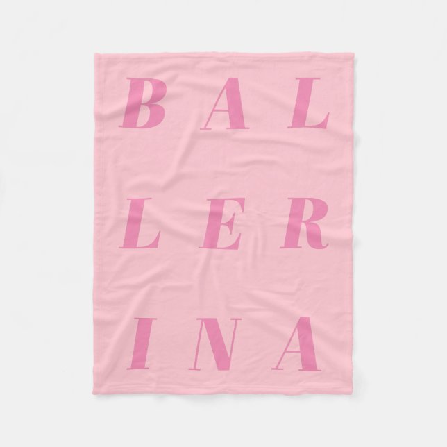 Rosa Ballerina Text Design for Ballet Dancers Fleecefilt (Framsidan)
